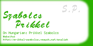 szabolcs prikkel business card